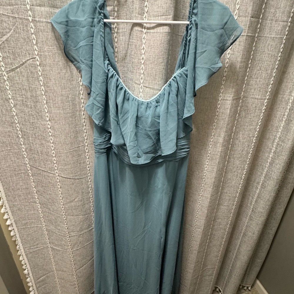Ever-Pretty Women's Elegant Off The Shoulder Side Split High Waist Chiffon Dress